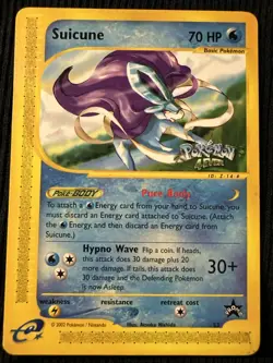 Pokemon TCG Suicune 53 Pokemon 4Ever Black Star Promo Non Holo Rare Card 2002 - Image 1