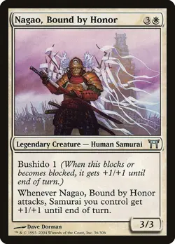 Nagao, Bound by Honor 1x FOIL CHK MTG Champions of Kamigawa Uncommon NM white - Image 1