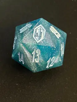Magic the Gathering Final Fantasy D20 Spindown Die - Blue Crystal - MTG - Image 1