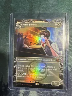 Peter Parker FOIL Borderless 208 Marvel’s Spider-Man SPM MTG Mythic Unplayed NM - Image 1