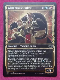 Magic The Gathering STREETS OF NEW CAPENNA FOIL GLAMOROUS OUTLAW card MTG - Image 1
