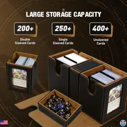 TiMOVO MTG Deck Box - Premium Case for 200+ Double-Sleeved Cards & Dice Tray - Image 3