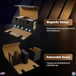 TiMOVO MTG Deck Box - Premium Case for 200+ Double-Sleeved Cards & Dice Tray - Image 5