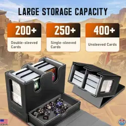 TiMOVO MTG Commander Deck Box - Leather Case for 400+ Cards, 6 Dividers, Dice - Image 3