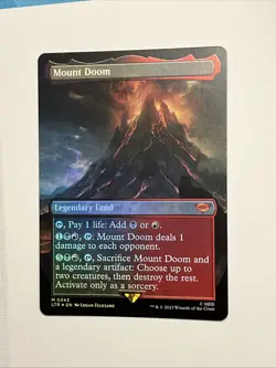 Mount Doom - Borderless Foil Mythic - Lord of the Rings LoTR - MTG #343 NM - Image 1