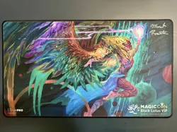 Signed by Mark Rosewater! MTG Black Lotus VIP Playmat MagicCon Atlanta 2025 Exc. - Image 1