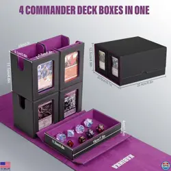 Kabinka Commander Deck Box - 5-in-1 Card Storage for MTG, Holds 400+ Cards, - Image 4