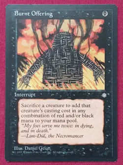 Magic The Gathering ICE AGE BURNT OFFERING black card MTG - Image 1