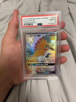 2019 POKEMON SUN & MOON HIDDEN FATES SV50 FULL ART/HO-OH GX PSA 10 SHINY - Image 1