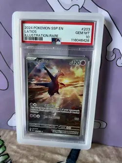 2024 POKEMON SSP EN-SURGING SPARKS ILLUSTRATION RARE #203 LATIOS PSA 10 - Image 1