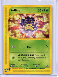 Koffing 114/165 Expedition Base Set Pokemon TCG 2002 Common MP - Image 1