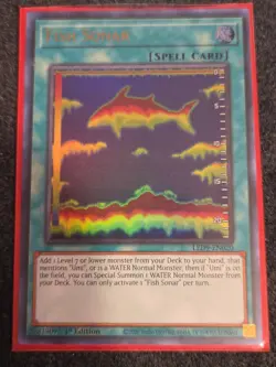 Yugioh Fish Sonar LED9-EN020 Ultra Rare 1st Edition NM - Image 1