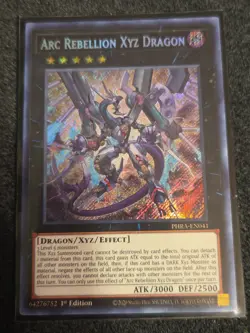 Yugioh Arc Rebellion Xyz Dragon PHRA-EN041 Secret Rare 1st Ed NM - Image 1