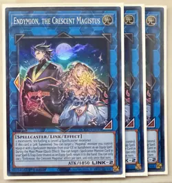 Yugioh! 3x Endymion, the Crescent Magistus DOOD-EN099 Super Rare 1st Ed NM - Image 1