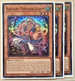 Yugioh! 3x Radiant Typhoon Eldam DOOD-EN013 Super Rare 1st Ed NM - Image 1