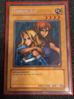 Yugioh! LP Gemini Elf - LON-000 - Secret Rare - Lightly Played - Image 1