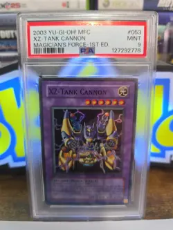 PSA 9 YuGiOh XZ-Tank Cannon MFC-053 1st Edition Magician's Force MINT - Image 1