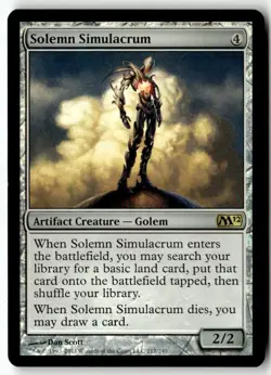 MTG Foil Solemn Simulacrum - M12 Moderately Played English - Image 1