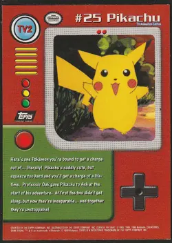 topps Pokemon TV Animation Edition Series 1 Holo Foil TV2 Pikachu - Image 2