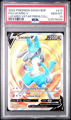 2022 Pokemon SWSH Black Star Promo - LUCARIO VSTAR #213 - PSA 10, GEM MINT - Image 3