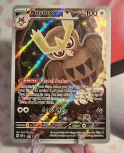 Pokemon Noctowl 141 Stellar Crown ETB Promo NM S&V Promo Cards Holo - Image 1