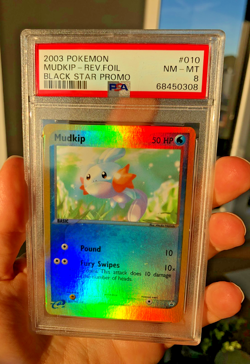 2003 Pokemon Mudkip Reverse Holo Black Star Promo #010 PSA 8 NM-MT - Image 1