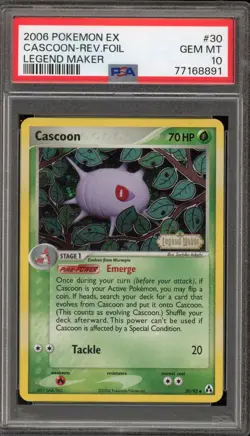 Pokemon Cascoon EX Legend Maker Reverse Holo #30 PSA 10 Gem Mint - Image 1