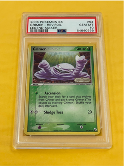 2006 Pokemon EX Legend Maker Grimer Reverse Holo Foil #54/92 PSA 10 GEM MINT - Image 1