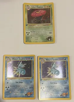 Pokemon TCG 2 Misty's Seadra Holo Rare 1st Edition And Erika’s Vileplume 1st Ed - Image 1