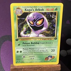 NM Koga's Arbok 1st Edition 25/132 Rare WOTC Gym Challenge Pokemon Card - Image 1