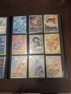Pokemon TCG Binder with 216 Near Mint Cards - IRs, Full Arts, Exs, Play Stamps - Image 1
