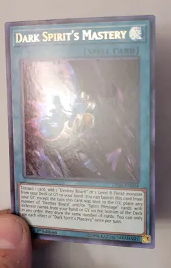 YGO Dark Spirit's Mastery Ultra Rare 1st Ed LP Immortal Destiny LED5-EN004 - Image 3