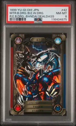 1999 YU-GI-OH! BLUE-EYES WHITE DRAGON/METEOR B. DRAGON/RED-EYES B. DRAGON PSA 8 - Image 1