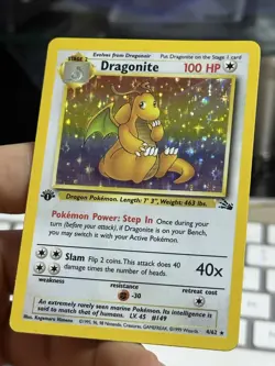#4 1st Edition Dragonite 4/62 Fossil 1999 Holo Rare WOTC Pokemon Card TCG - Image 4