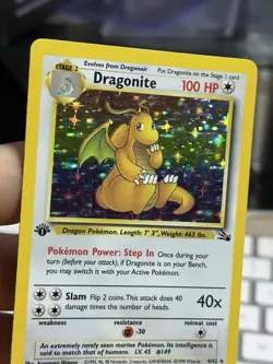 #4 1st Edition Dragonite 4/62 Fossil 1999 Holo Rare WOTC Pokemon Card TCG - Image 5