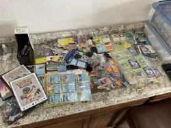 VTG Huge Collection Pokemon Cards Binders Sleeves Coins Holo Dice Manual Sticker - Image 1