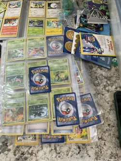 VTG Huge Collection Pokemon Cards Binders Sleeves Coins Holo Dice Manual Sticker - Image 5