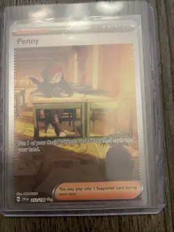 Pokemon TCG Penny Paldean Fates Trainer Holo Card 239/091 Illustration Rare NM - Image 1