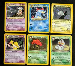 Lot of 6 1st Edition Holo Pokemon Cards 4 Team Rocket 2 Neo Genesis (HP) - Image 1