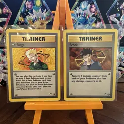 Pokemon LT. SURGE & BROCK 101/132 & 98/132 - 2000 Gym Heroes Rare Card Vintage - Image 1