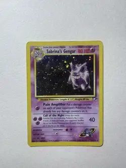 Pokemon TCG Sabrina's Gengar 14/132 Unlimited Holo Card Gym Heroes - Image 1