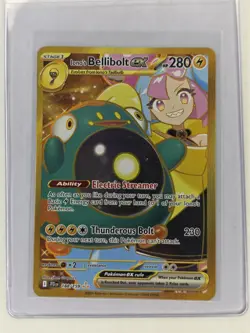 Pokemon TCG Ionos Bellibolt ex 188/159 Journey Together Gold Hyper Rare Card NM - Image 1