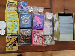 Pokemon cards lot sleeves dice coins Charizard EX 30+ holos much more Pokemon!!! - Image 1