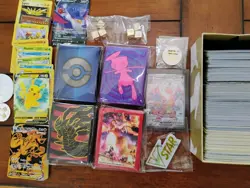 Pokemon cards lot sleeves dice coins Charizard EX 30+ holos much more Pokemon!!! - Image 3
