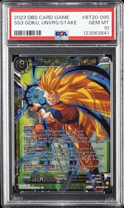 2023 DRAGON BALL SUPER CARD GAME SERIES 2 SS3 SON GOKU, UNIVERSE AT STAKE PSA 10 - Image 1