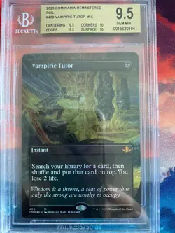 MTG Dominaria Remastered Vampiric Tutor Borderless Foil BGS 9.5 Quad++ - Image 1