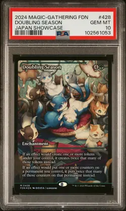 2024 MTG FOUNDATIONS JAPANESE SHOWCASE #428 DOUBLING SEASON PSA 10 - Image 1