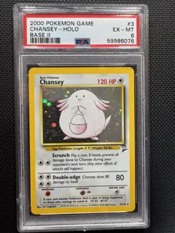 2000 POKEMON BASE SET 2 CHANSEY-HOLO #3 PSA 6 - Image 1