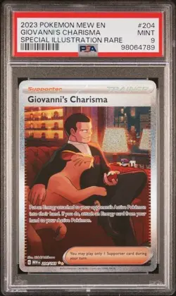 2023 Pokemon Mew En-151 #204 Giovanni'S Charisma Special Illustration Rare PSA 9 - Image 1