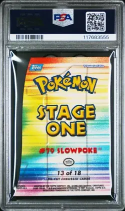 POP 2 TOPPS POKEMON JOHTO LEAGUE CHAMPIONS DIE-CUT EMBOSSED #13 SLOWPOKE 2001 - Image 2